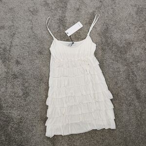 Northland White Tiered Sundress - Spaghetti Straps, Made in Italy, Romantic NEW